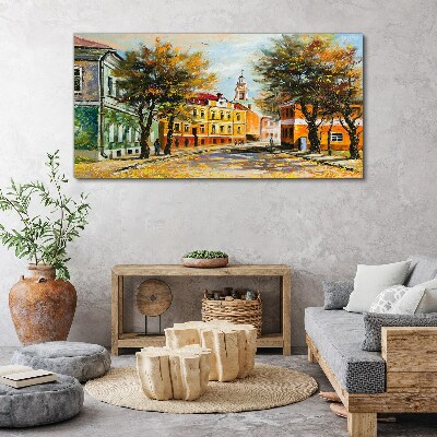 Foto auf leinwand Herbststraße in Farben