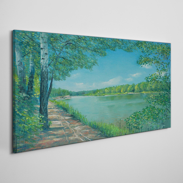 Foto auf leinwand Ein friedlicher Weg am Wasser