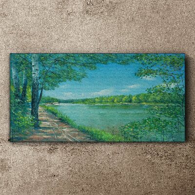 Foto auf leinwand Ein friedlicher Weg am Wasser