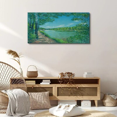 Foto auf leinwand Ein friedlicher Weg am Wasser