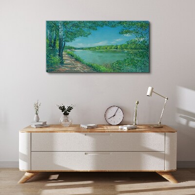 Foto auf leinwand Ein friedlicher Weg am Wasser