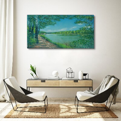 Foto auf leinwand Ein friedlicher Weg am Wasser