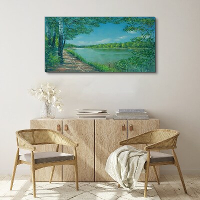 Foto auf leinwand Ein friedlicher Weg am Wasser