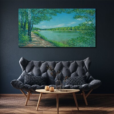 Foto auf leinwand Ein friedlicher Weg am Wasser