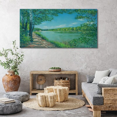 Foto auf leinwand Ein friedlicher Weg am Wasser
