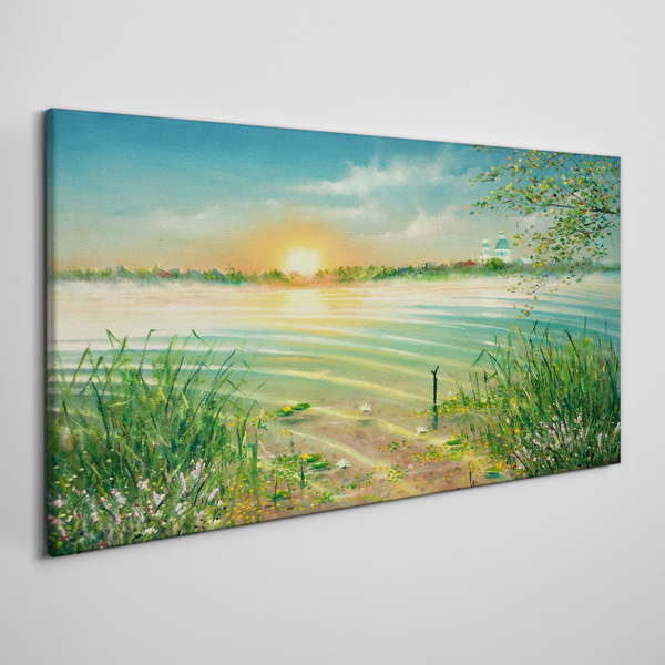 Foto auf leinwand Ein ruhiger Morgen am See