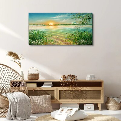 Foto auf leinwand Ein ruhiger Morgen am See