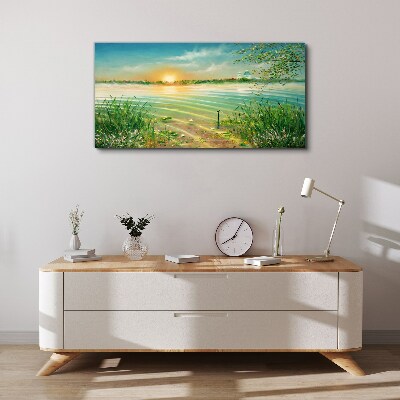 Foto auf leinwand Ein ruhiger Morgen am See