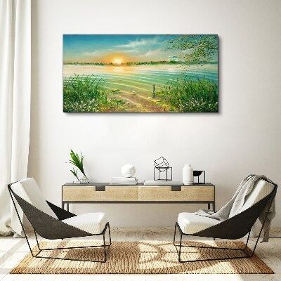 Foto auf leinwand Ein ruhiger Morgen am See
