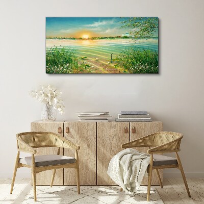 Foto auf leinwand Ein ruhiger Morgen am See