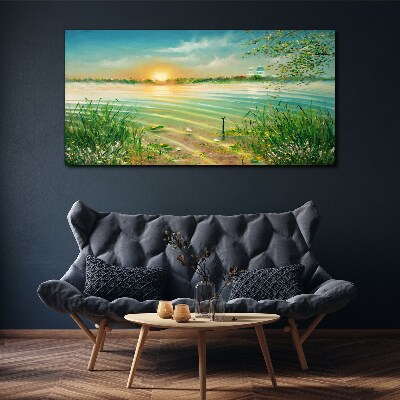 Foto auf leinwand Ein ruhiger Morgen am See