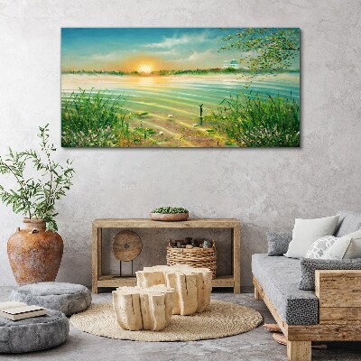 Foto auf leinwand Ein ruhiger Morgen am See