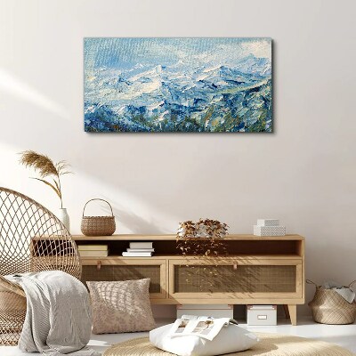 Foto auf leinwand Berglandschaft in Blautönen