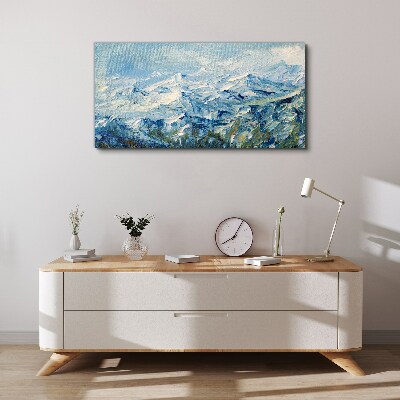 Foto auf leinwand Berglandschaft in Blautönen