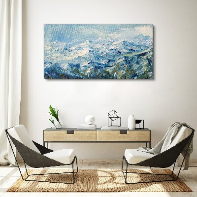 Foto auf leinwand Berglandschaft in Blautönen