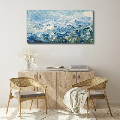 Foto auf leinwand Berglandschaft in Blautönen