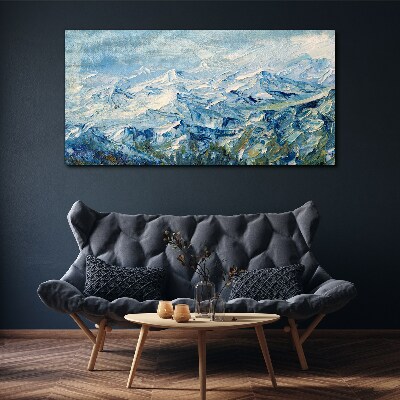Foto auf leinwand Berglandschaft in Blautönen