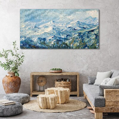 Foto auf leinwand Berglandschaft in Blautönen