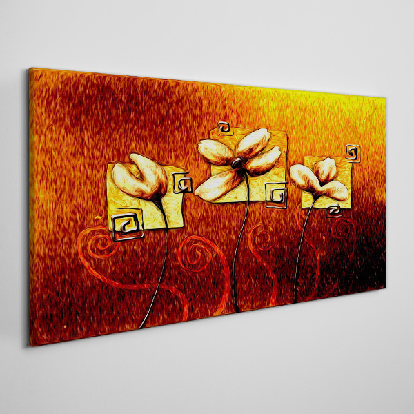 Foto auf leinwand Blumen gegen das Feuer