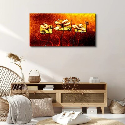 Foto auf leinwand Blumen gegen das Feuer