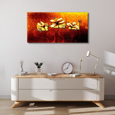 Foto auf leinwand Blumen gegen das Feuer