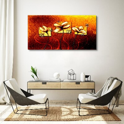 Foto auf leinwand Blumen gegen das Feuer