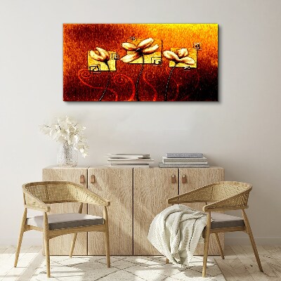 Foto auf leinwand Blumen gegen das Feuer