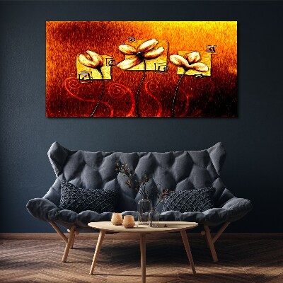 Foto auf leinwand Blumen gegen das Feuer