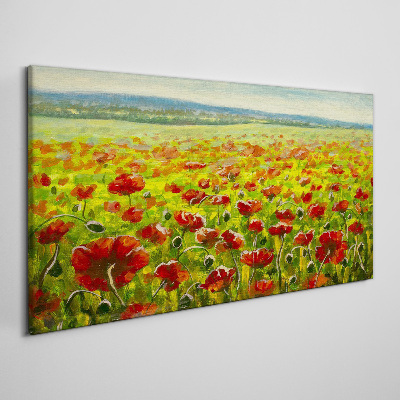 Bild auf leinwand Ein Mohnfeld in der Sonne