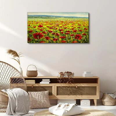 Bild auf leinwand Malerei Blumen Wiesenmohn