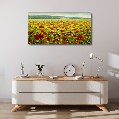 Bild auf leinwand Ein Mohnfeld in der Sonne