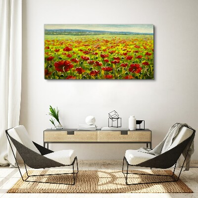 Bild auf leinwand Malerei Blumen Wiesenmohn