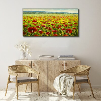 Bild auf leinwand Malerei Blumen Wiesenmohn