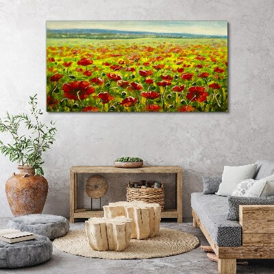 Bild auf leinwand Malerei Blumen Wiesenmohn