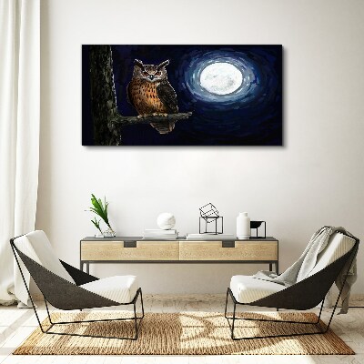Foto auf leinwand Eule im Mondlicht