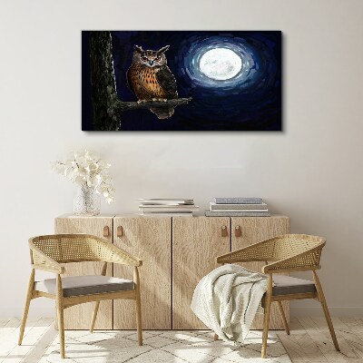 Foto auf leinwand Eule im Mondlicht
