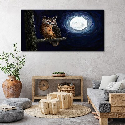 Foto auf leinwand Eule im Mondlicht