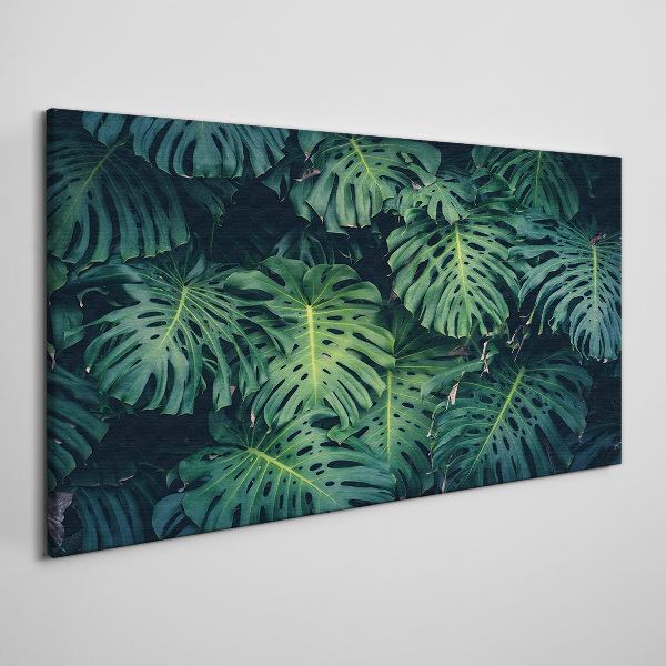 Wandbild Tropisches Grün in Monstera-Blättern