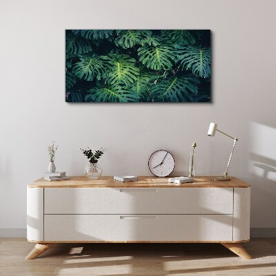 Wandbild Tropisches Grün in Monstera-Blättern