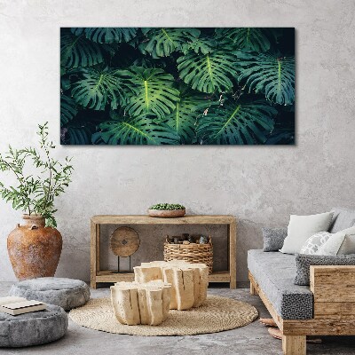 Wandbild Tropisches Grün in Monstera-Blättern