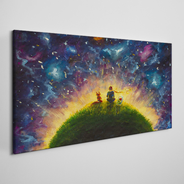 Leinwandbild Weltraumreise im Sonnenlicht
