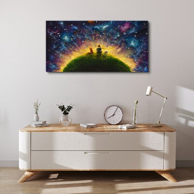Leinwandbild Weltraumreise im Sonnenlicht