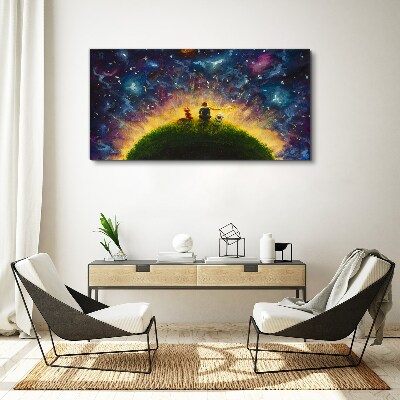 Leinwandbild Weltraumreise im Sonnenlicht