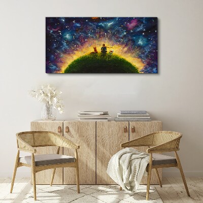 Leinwandbild Weltraumreise im Sonnenlicht