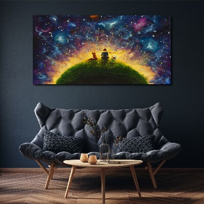 Leinwandbild Weltraumreise im Sonnenlicht