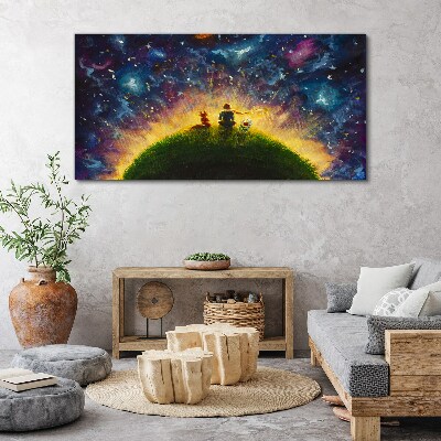 Leinwandbild Weltraumreise im Sonnenlicht