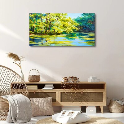Foto auf leinwand Sommerlandschaft am See