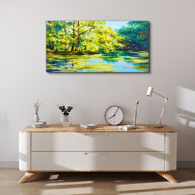Foto auf leinwand Sommerlandschaft am See