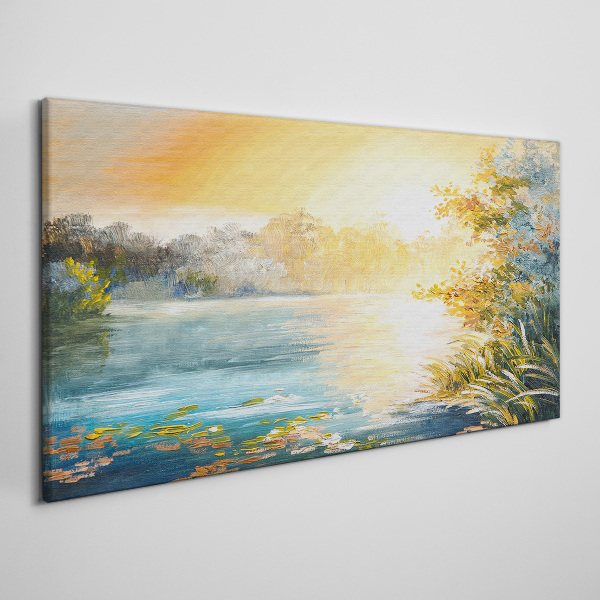 Foto auf leinwand Morgenstille am Fluss