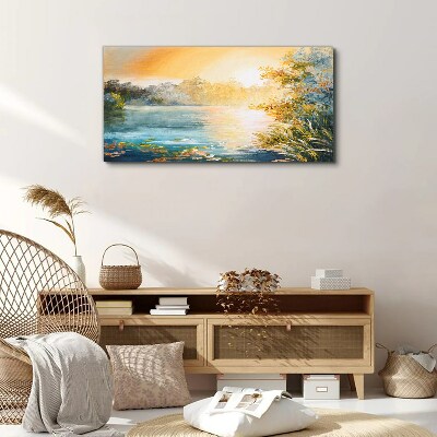 Foto auf leinwand Morgenstille am Fluss